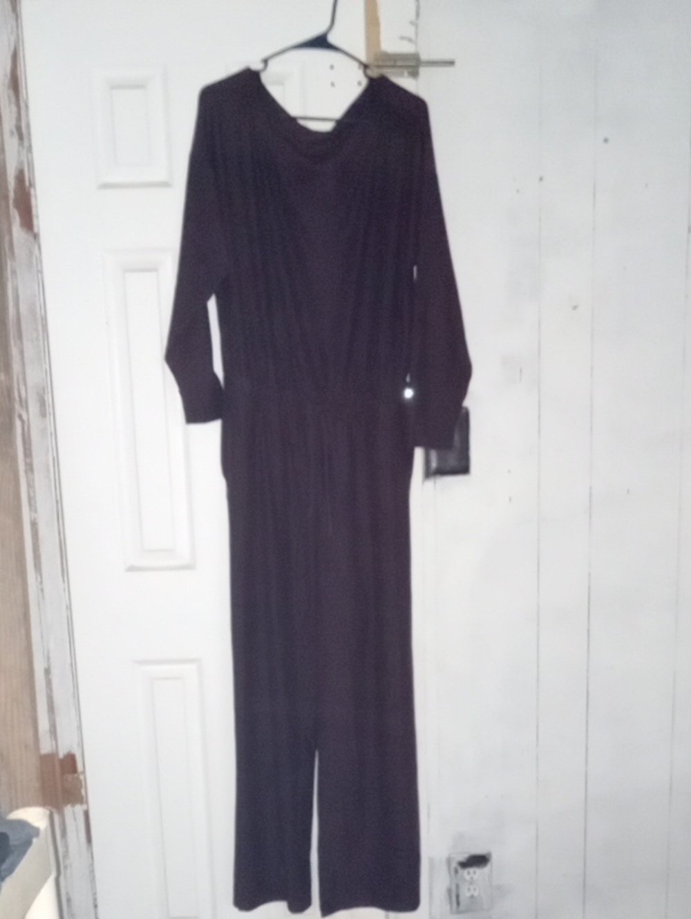 Women's Black Long Sleeve Jumpsuit Dress